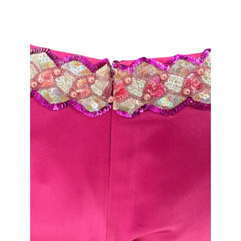 Chanel Embellished Fuchsia Silk Skirt – Fall 2000, Size 42